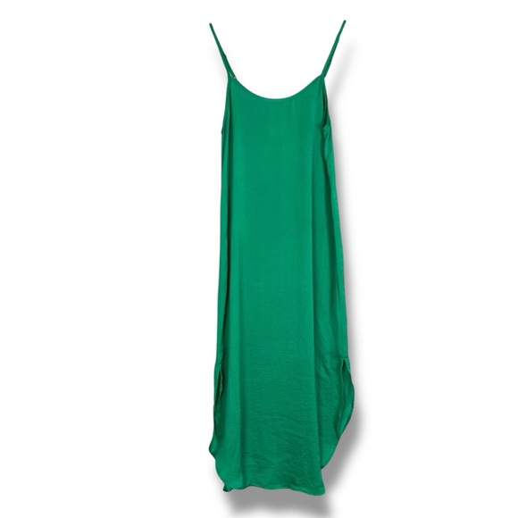 Sadie & Sage Maxi Slip Dress Green Relaxed Fit Summer Vacation Breezy Size Small - Picture 2 of 11
